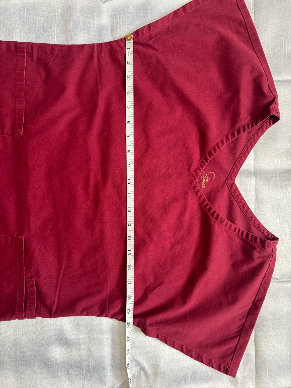JAANUU Gold Zip Moto Scrub Set Burgundy Wine - Women's Small - Picture 7 of 12